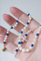 Collier perles de culture et lapis lazuli or jaune - Castafiore