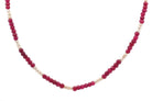 Collier perles de culture et perles de rubis facettés - Castafiore