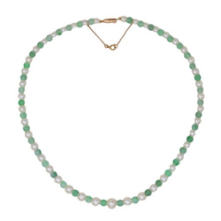 Collier perles de jade et perles de culture en or rose - Castafiore