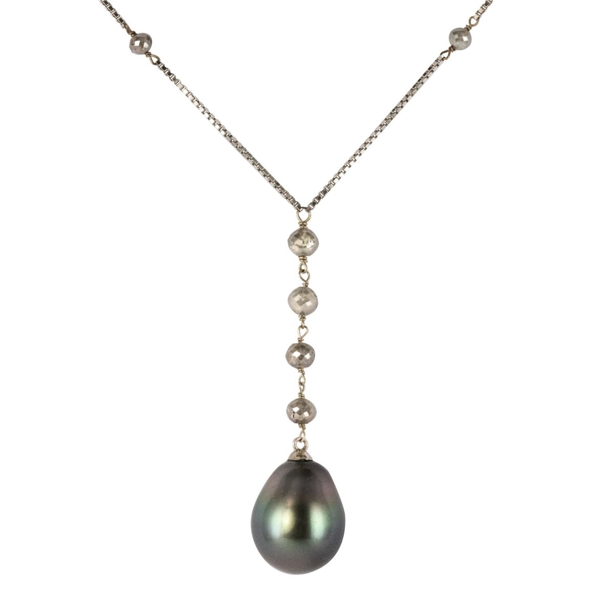 Collier perles de Tahiti et perles de diamant - Castafiore