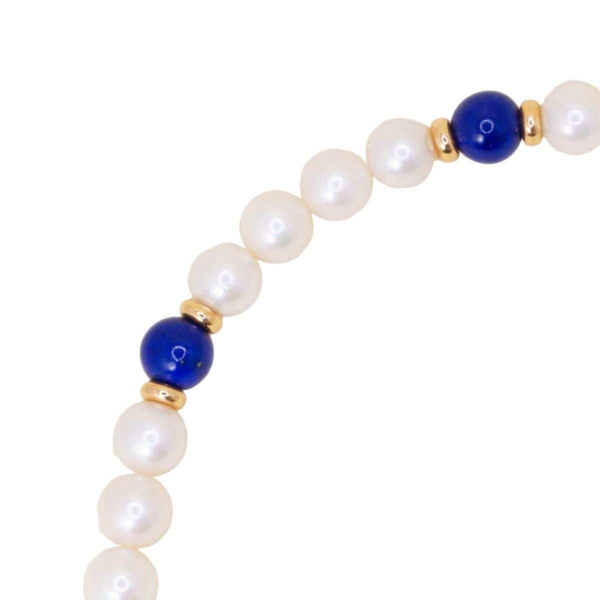 Collier Perles DINH VAN "Menottes R10" en or jaune et lapis - lazuli - Castafiore