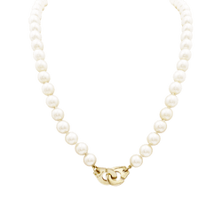 Collier Perles DINH VAN "Menottes R12" en or jaune et perles - Castafiore