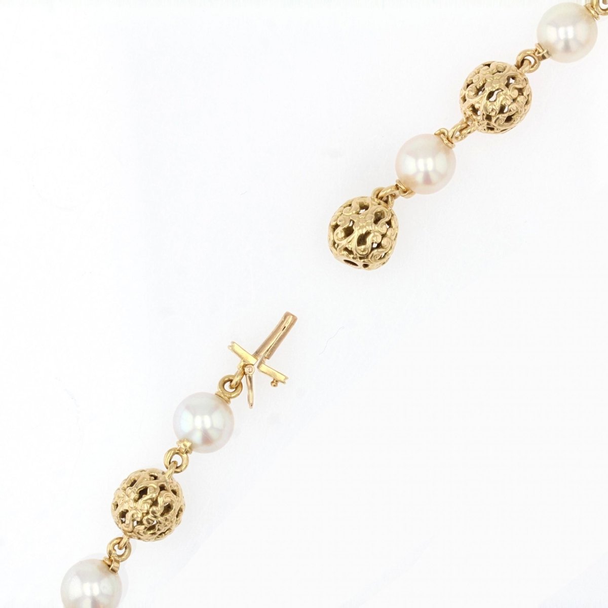 Collier perles d'or et de culture transformable - Castafiore