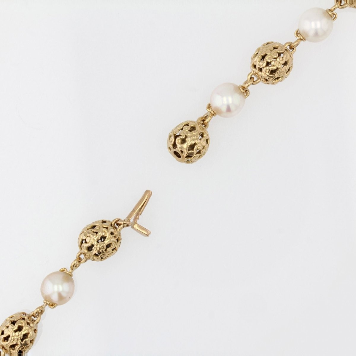 Collier perles d'or et de culture transformable - Castafiore