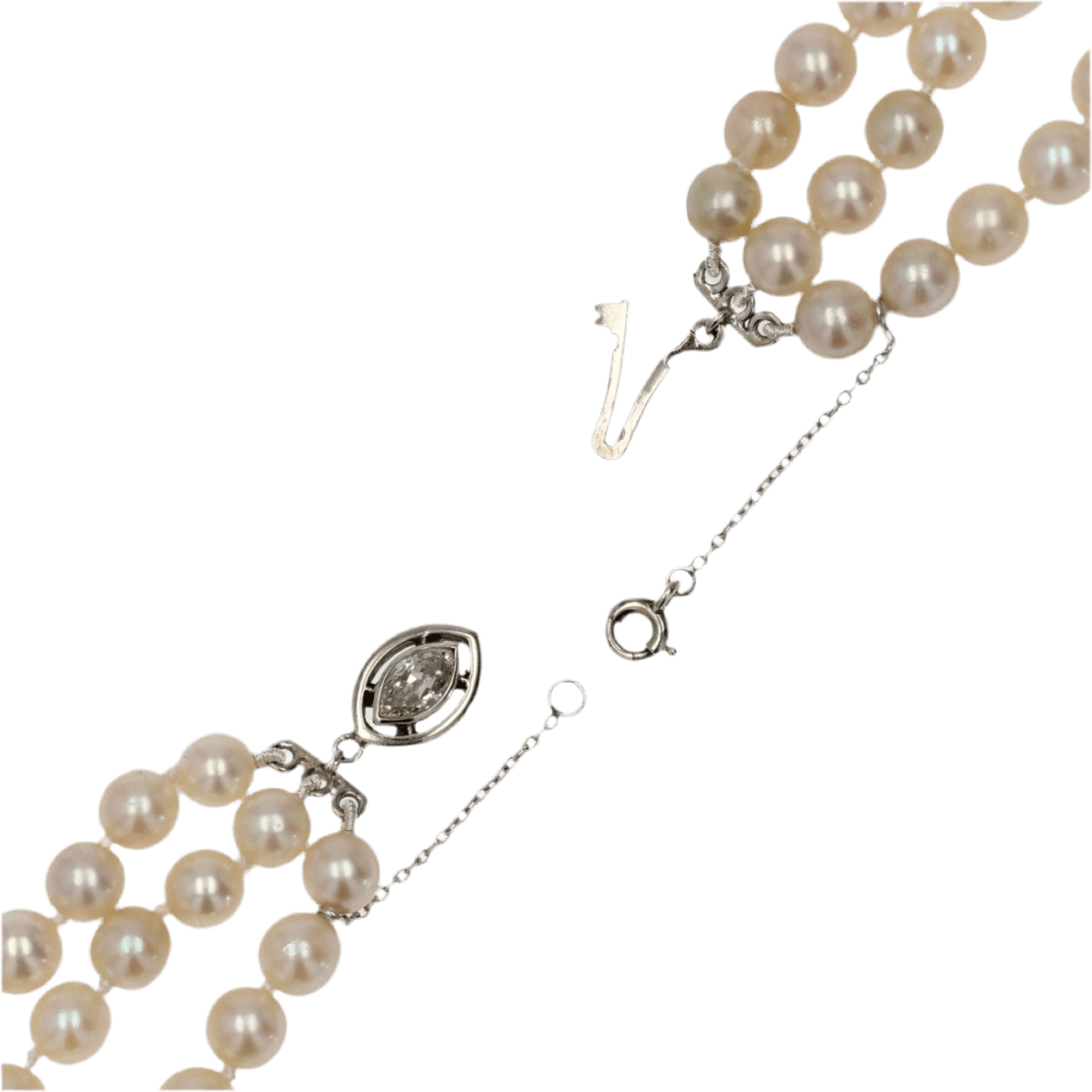 Collier Perles en or blanc et diamant - Castafiore