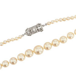 Collier Perles en or blanc et diamants - Castafiore