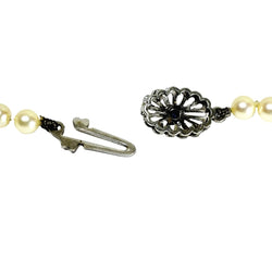 Collier Perles en or blanc et saphir - Castafiore