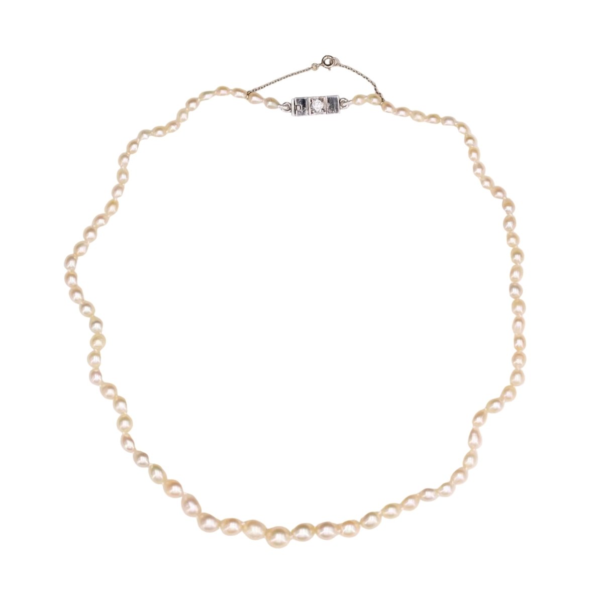 Collier Perles en or blanc, platine et diamants - Castafiore