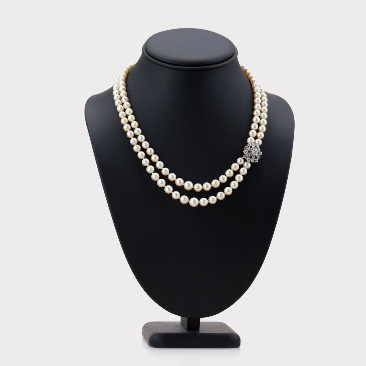 Collier Perles en or blanc, platine et diamants - Castafiore
