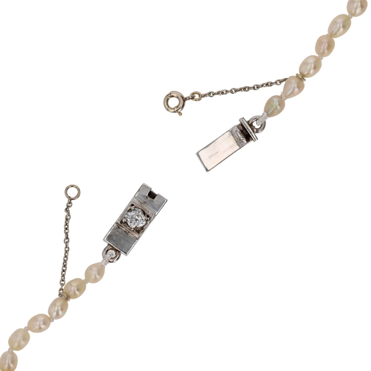 Collier Perles en or blanc, platine et diamants - Castafiore