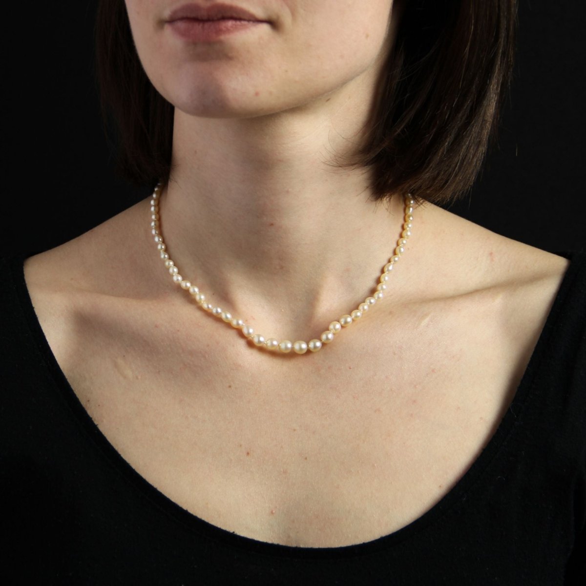 Collier Perles en or blanc, platine et diamants - Castafiore