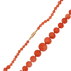 Collier Perles en or jaune et corail - Castafiore