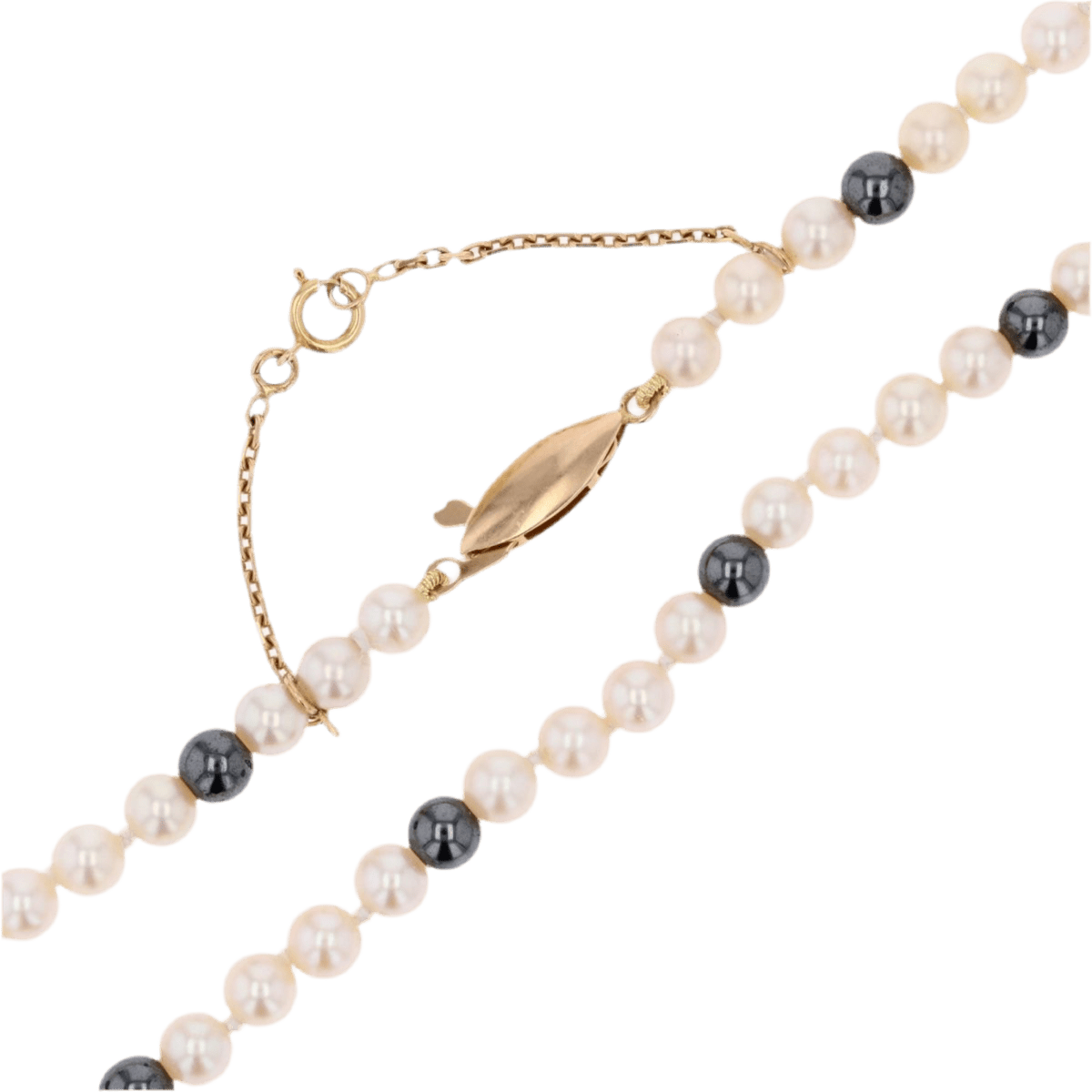 Collier Perles en or jaune et hématite - Castafiore