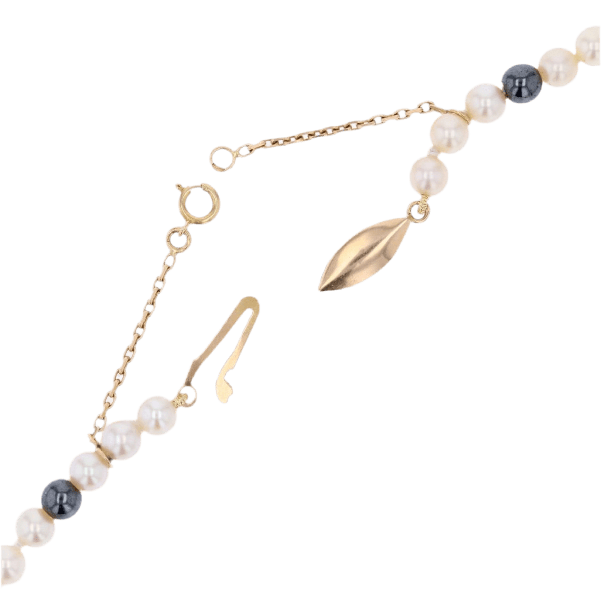 Collier Perles en or jaune et hématite - Castafiore
