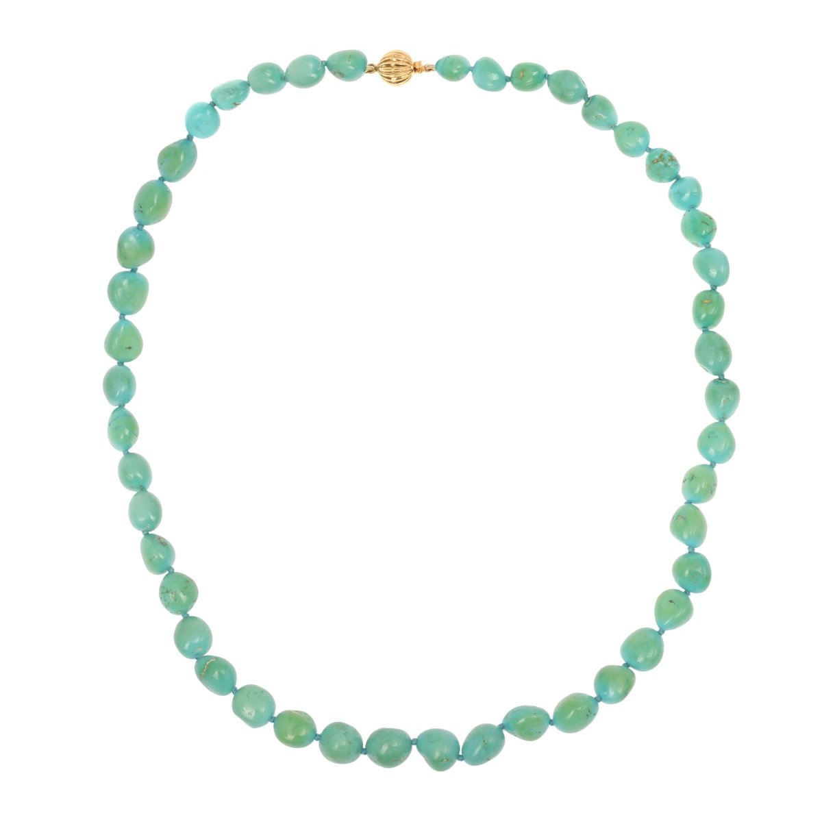 Collier Perles en or jaune et turquoises - Castafiore