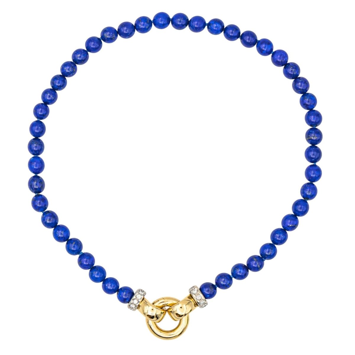 Collier Perles en or jaune, or blanc, lapis - lazuli et diamants - Castafiore
