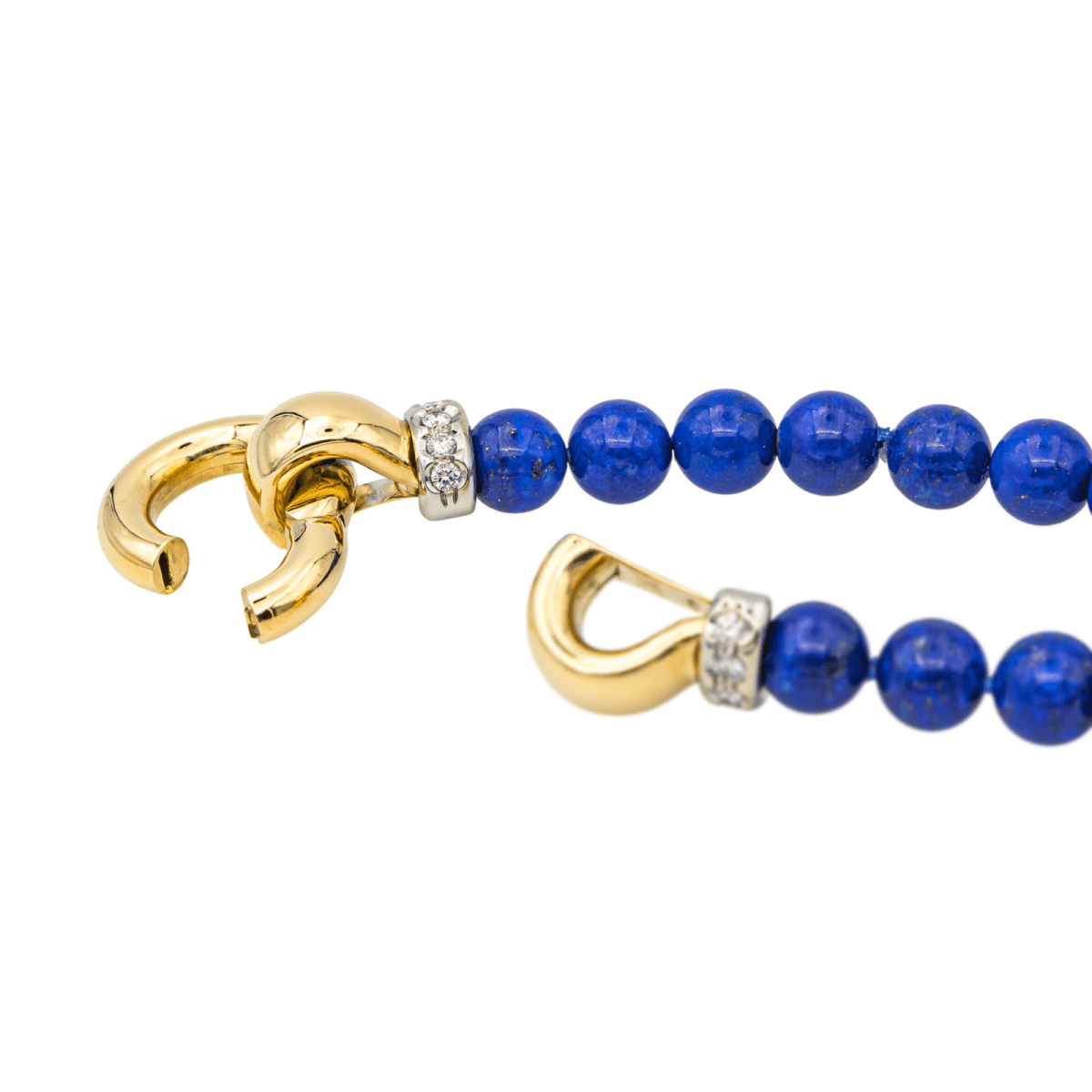 Collier Perles en or jaune, or blanc, lapis - lazuli et diamants - Castafiore