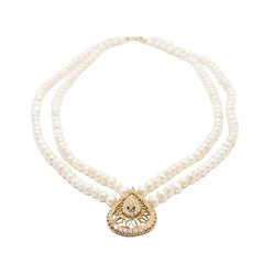 Collier Perles en or jaune, perles et diamants - Castafiore