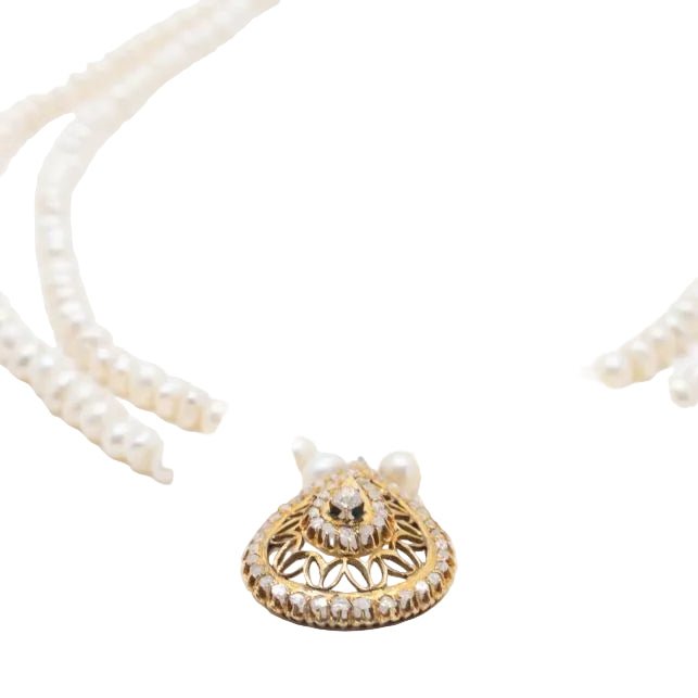 Collier Perles en or jaune, perles et diamants - Castafiore