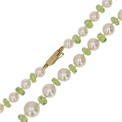 Collier Perles en or jaune, perles et péridots - Castafiore