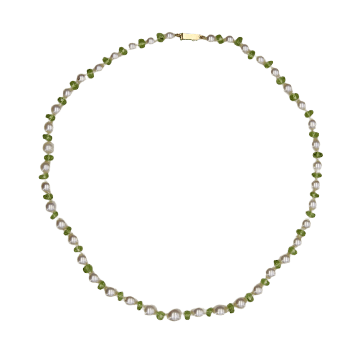 Collier Perles en or jaune, perles et péridots - Castafiore