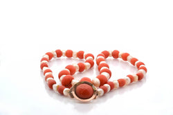 Collier perles fines et corail en or jaune - Castafiore