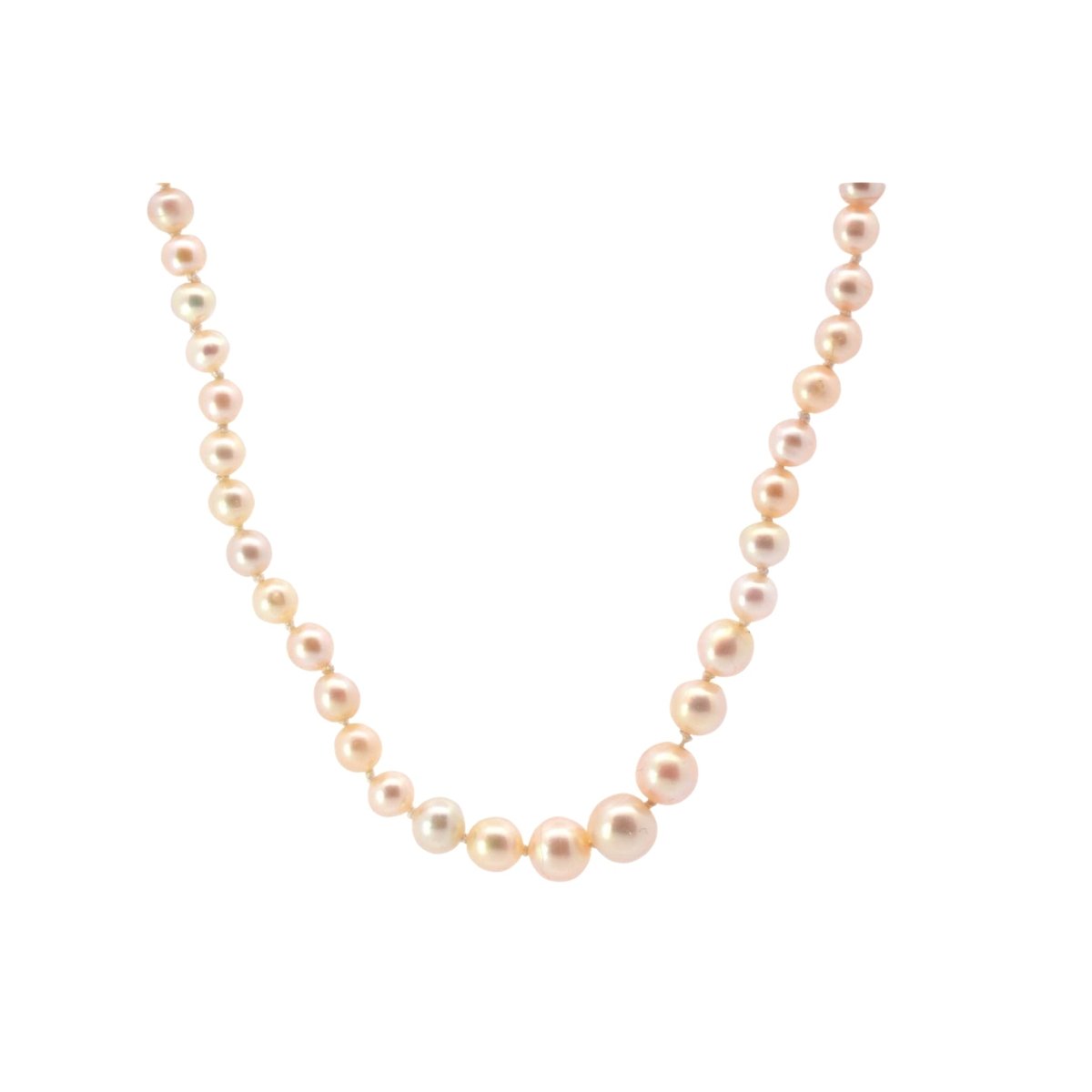 Collier perles fines et fermoir diamants en or 18k - Castafiore