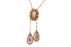 Collier perles fines et miniature en or - Castafiore