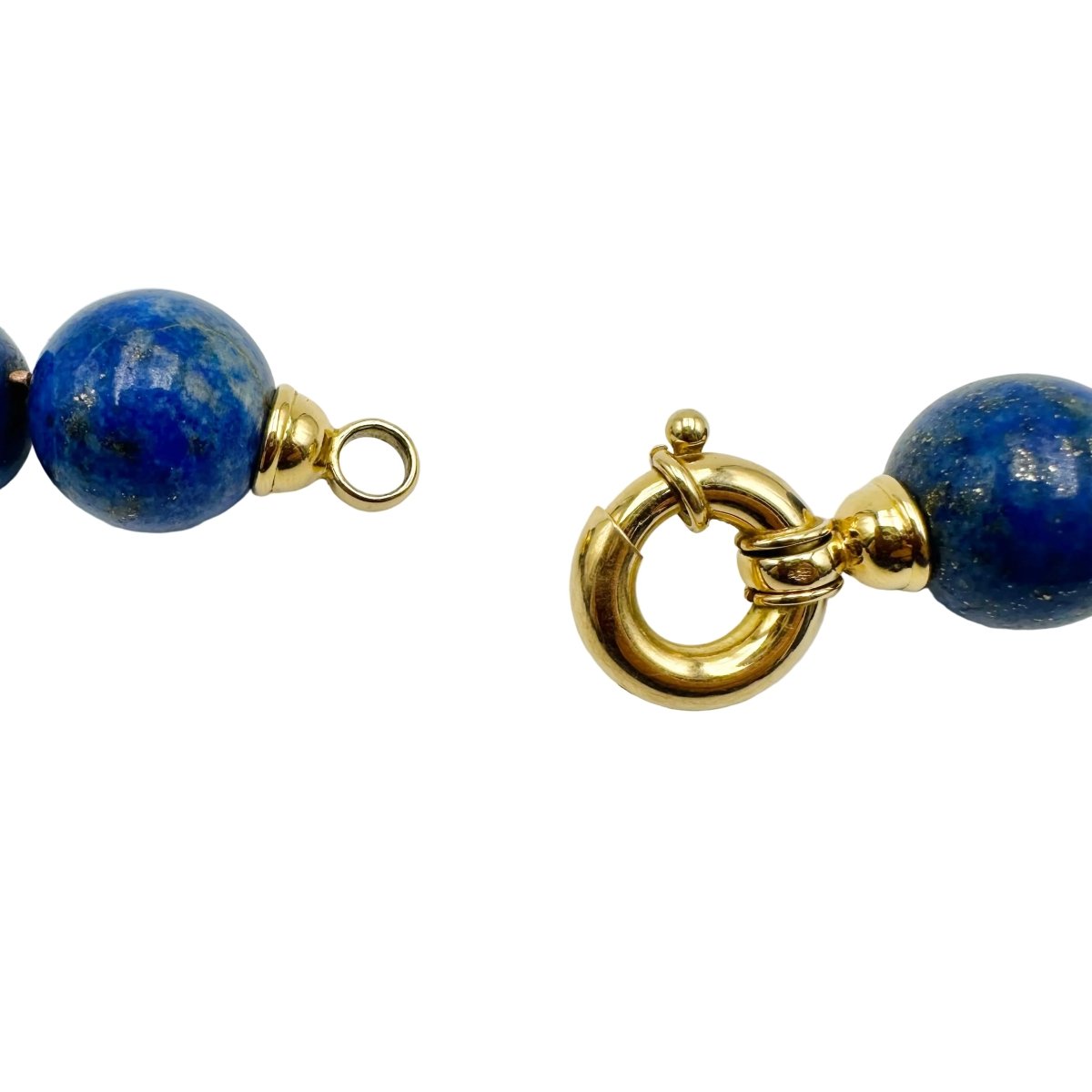 Collier Perles or jaune et lapis - lazuli - Castafiore