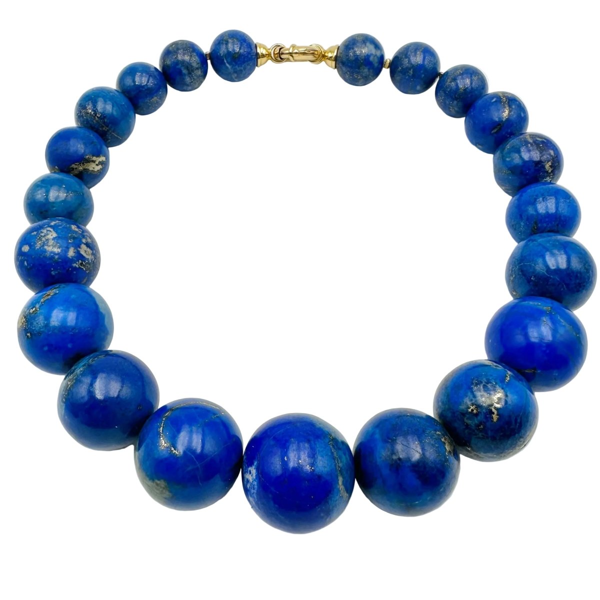 Collier Perles or jaune et lapis - lazuli - Castafiore