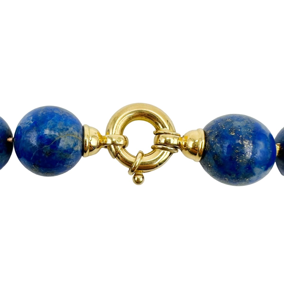 Collier Perles or jaune et lapis - lazuli - Castafiore