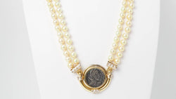 Collier pièce de constance II, perle de culture et diamants en or jaune - Castafiore