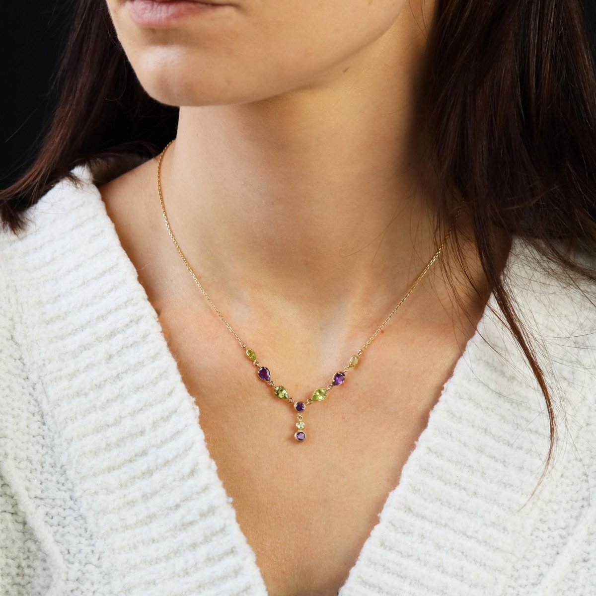 Collier pierres fines en or jaune et pierres fines - Castafiore