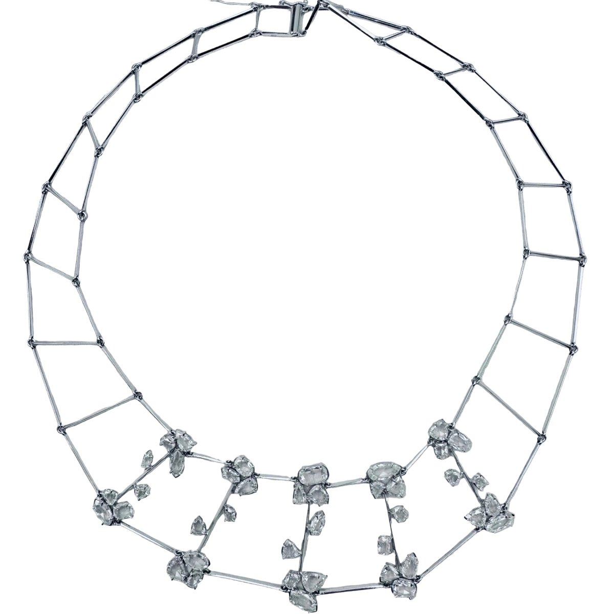 Collier plastron en or blanc et diamants - Castafiore