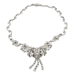 Collier Plastron en or blanc et diamants - Castafiore