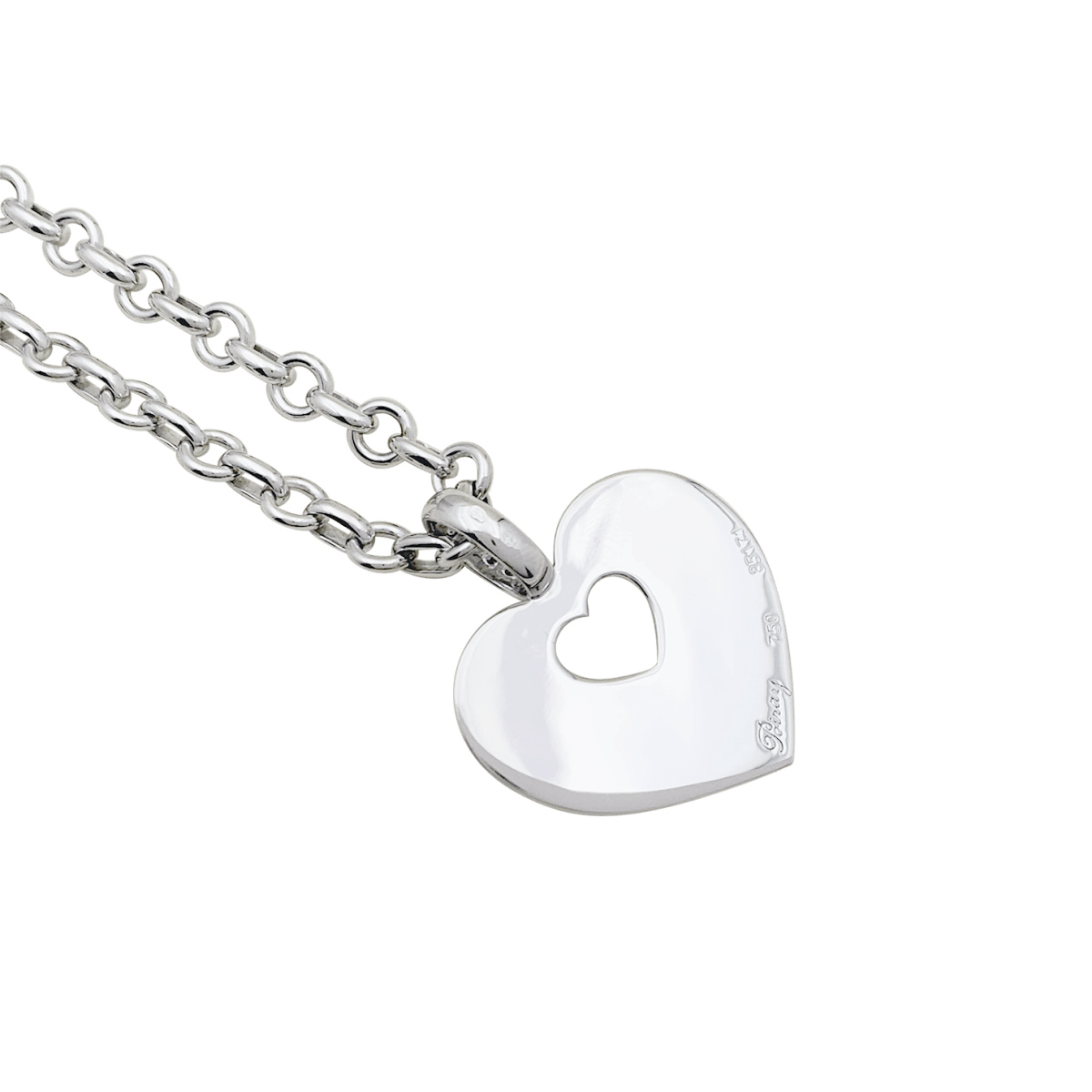 Collier Poiray "Coeur Secret" or blanc, diamants. - Castafiore