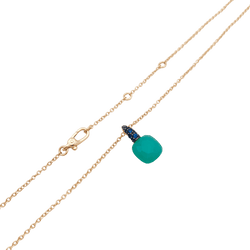 Collier Pomellato "Capri" en or rose t blanc, chrysoprase, saphirs. - Castafiore