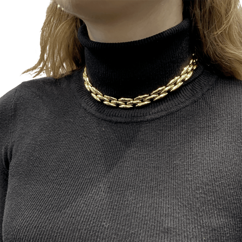 Collier Ras de Cou CARTIER "Gentiane" en or jaune - Castafiore