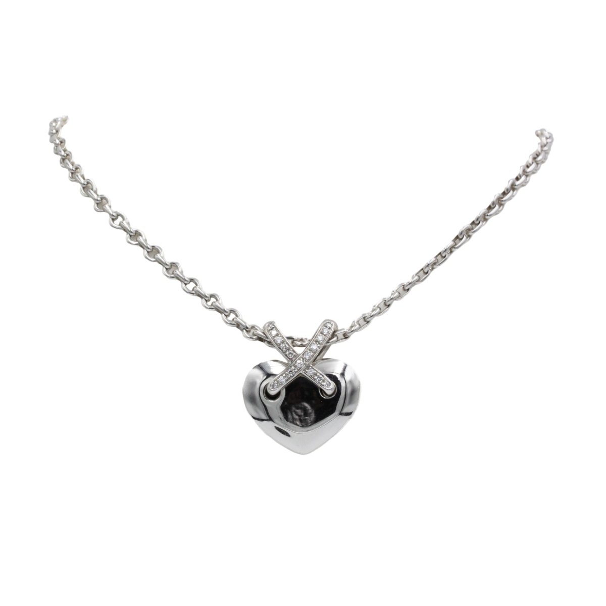 Collier Ras de Cou CHAUMET "Coeur Lien" en or blanc et diamants - Castafiore