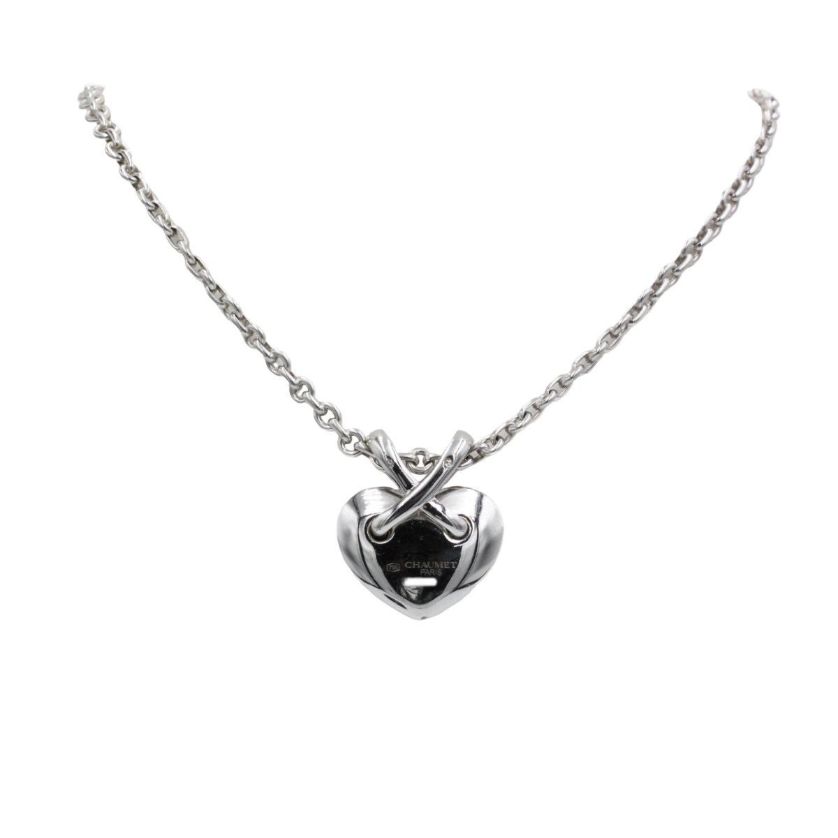 Collier Ras de Cou CHAUMET "Coeur Lien" en or blanc et diamants - Castafiore