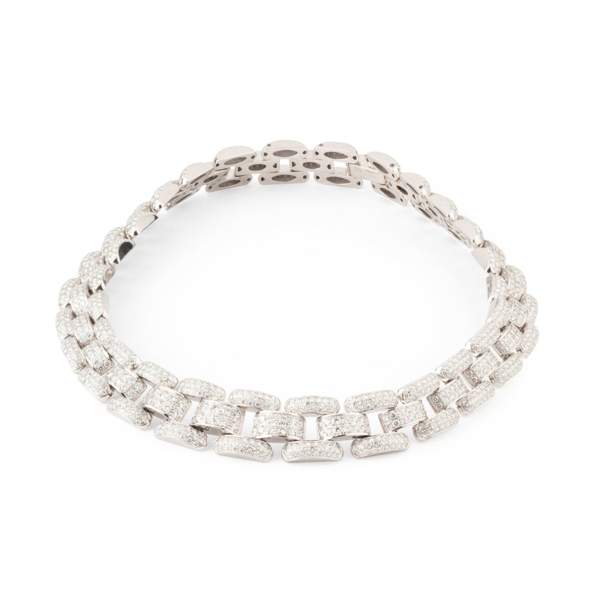 Collier ras de cou CHOPARD en or blanc et diamants - Castafiore