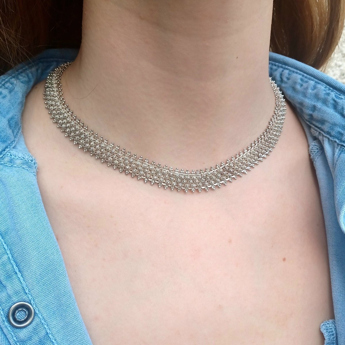 Collier Ras de Cou en argent - Castafiore