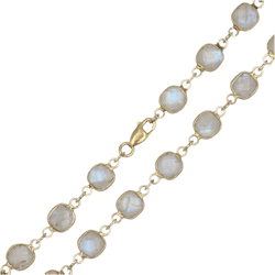 Collier Ras de Cou en argent, vermeil et pierres de lune - Castafiore