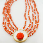 Collier Ras de cou en corail, perles, nacre et cristal de roche - Castafiore