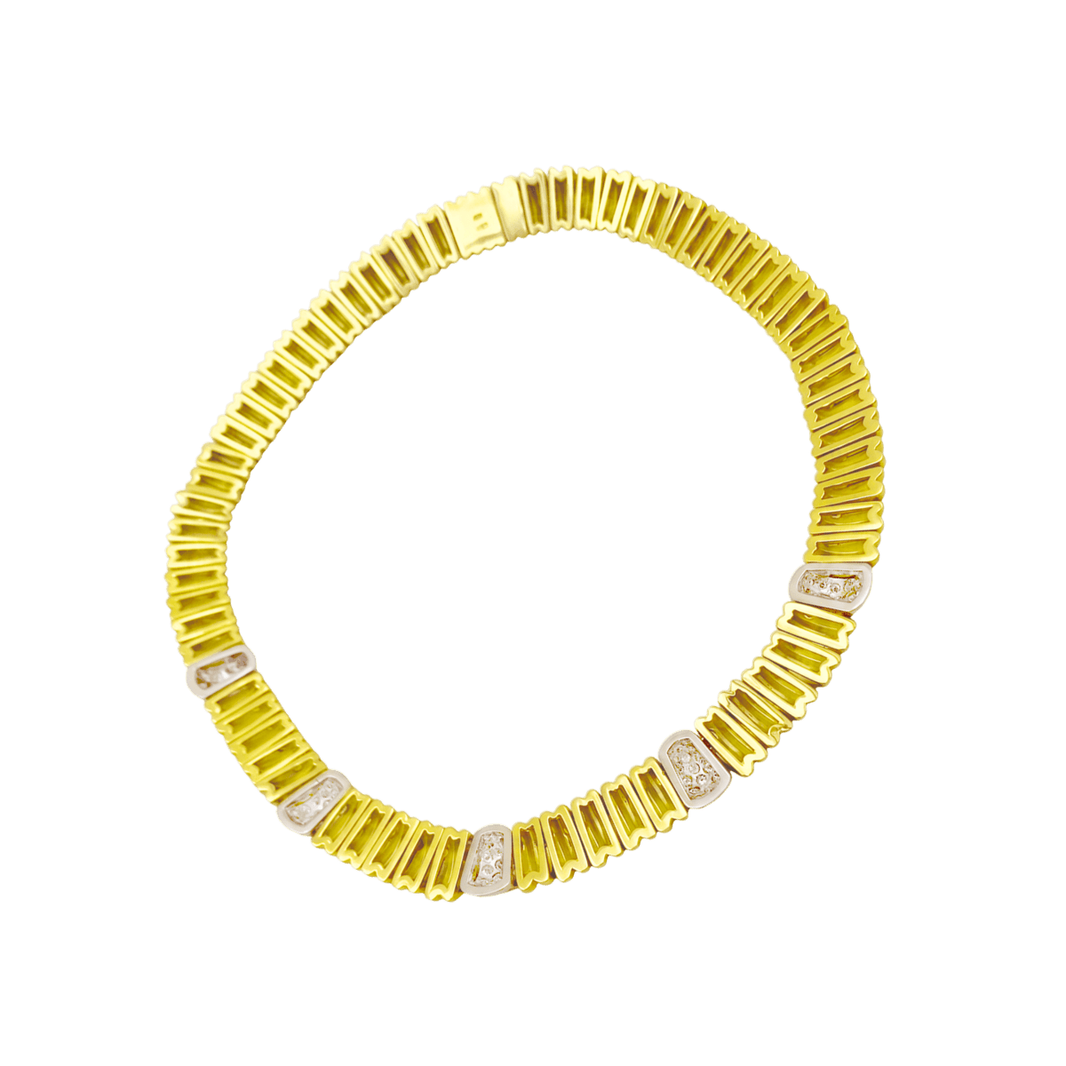 Collier Ras de Cou en or blanc, or jaune et diamants - Castafiore