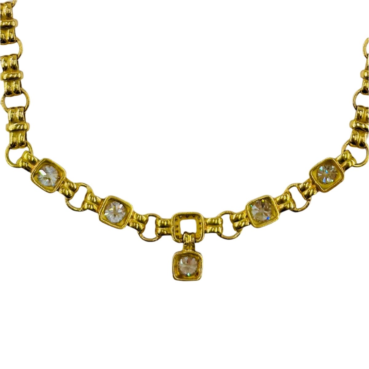 Collier Ras de Cou en or jaune et diamants - Castafiore