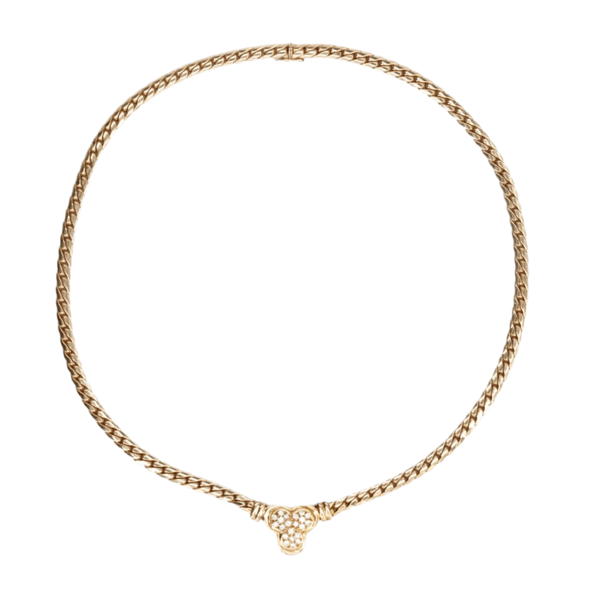 Collier Ras de Cou en or jaune et diamants - Castafiore