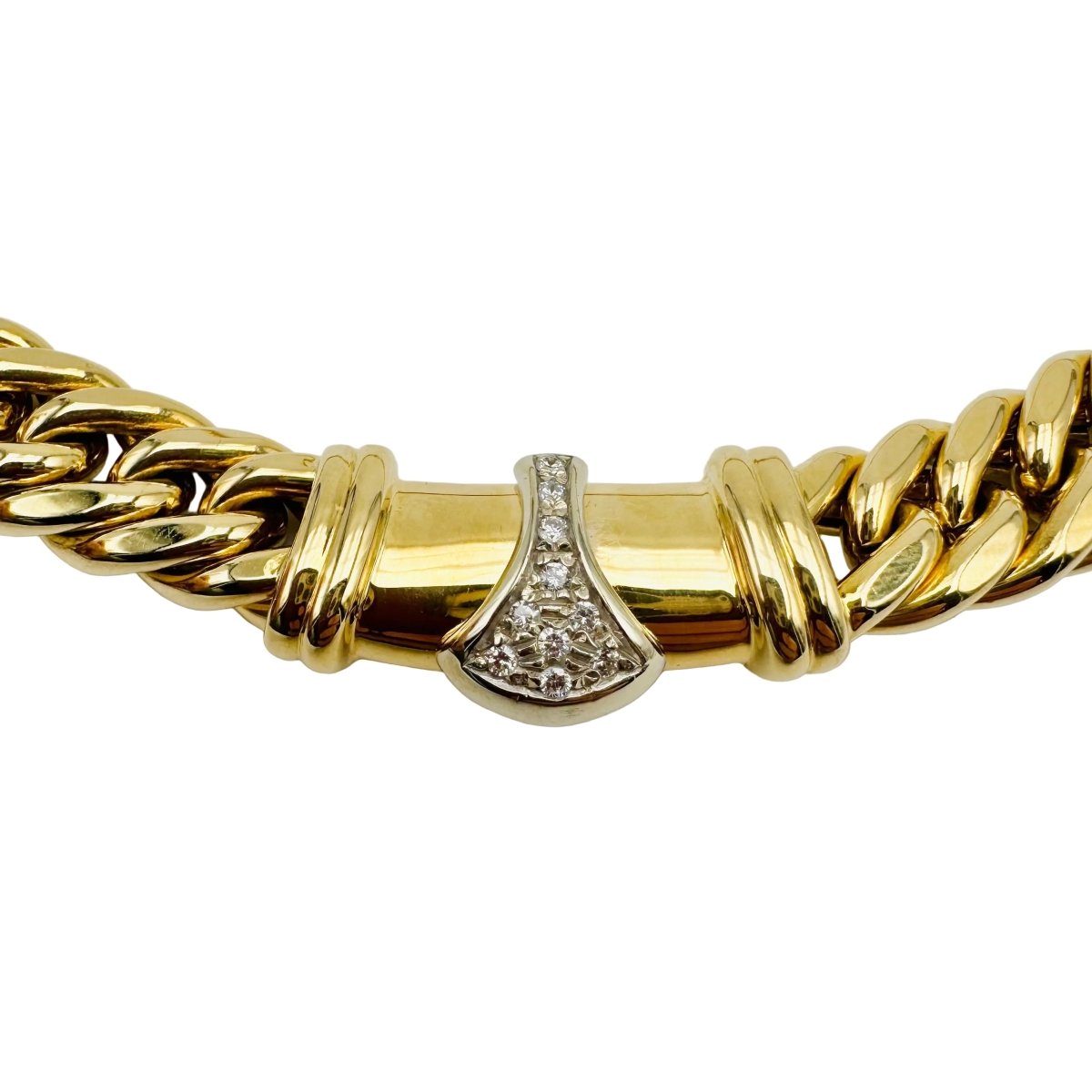 Collier Ras de cou en or jaune et diamants - Castafiore