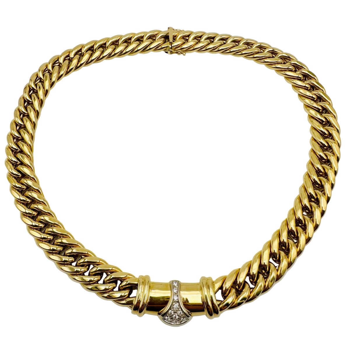 Collier Ras de cou en or jaune et diamants - Castafiore