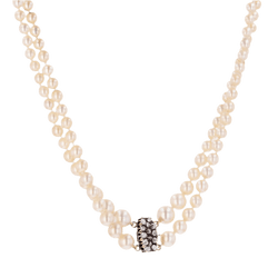 Collier Ras de Cou en or jaune et perles - Castafiore
